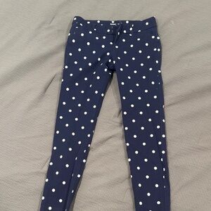 Old Navy Navy Blue Polka Dot Pixie Pants
